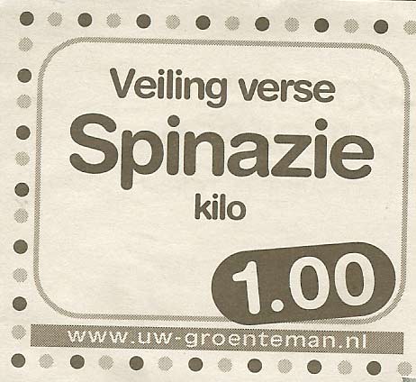 Een veiling van verse spinazie