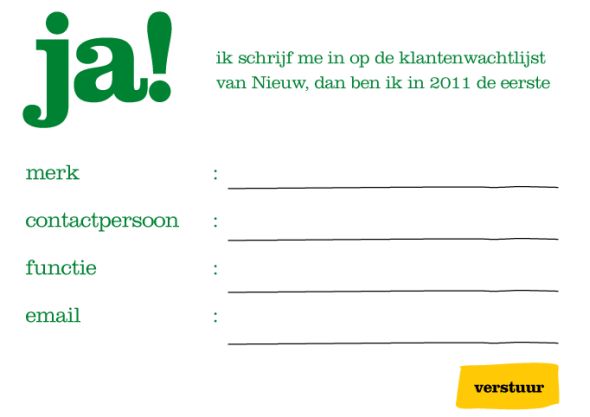 Goed idee: aanmeldkaart voor nieuwe klanten