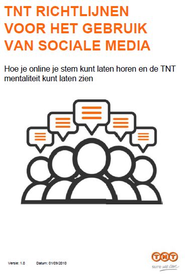 tnt Goede richtlijnen social media van TNT