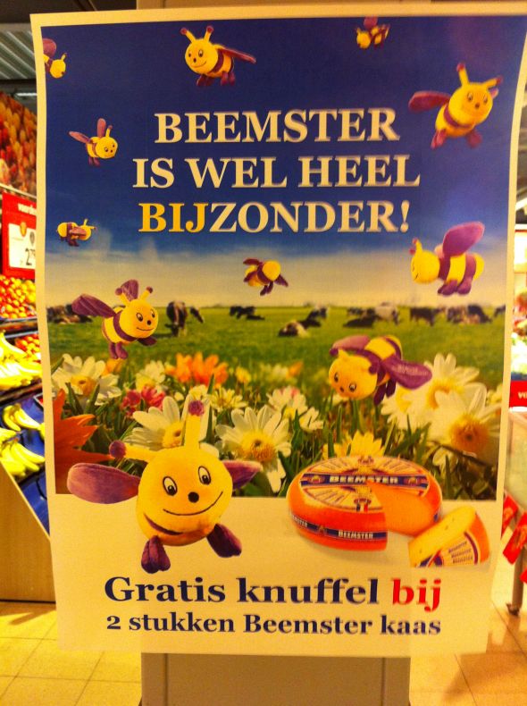 Origineel: een bij weggeven bij kaas