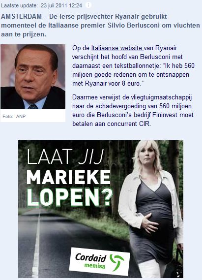 Berlusconi laat Marieke niet lopen