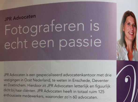Daar sta je dan in een zakelijk magazine...