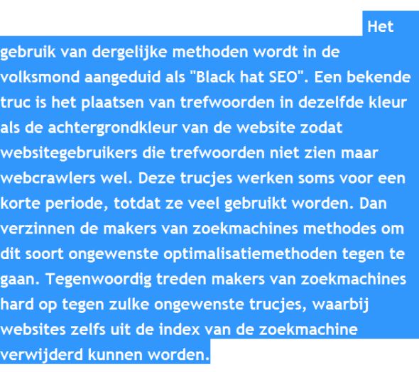 zoekmachinespam Uiterst ironische zoekmachinespam