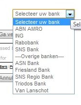 Selecteer uw bank... of een overige bank