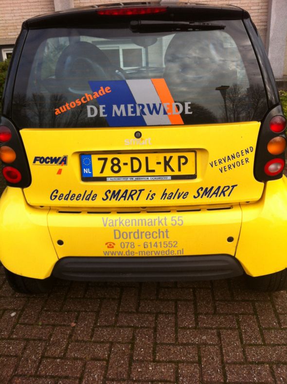 Garagehumor met een Smart