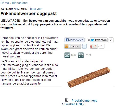 Nieuw woord: frikandelwerper