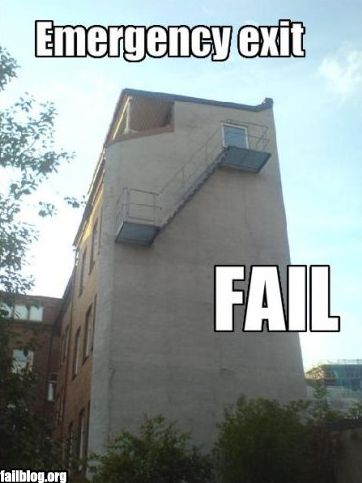 Maandagmorgenhumor: nooduitgang fail