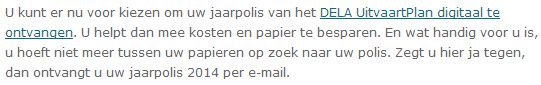 DELA vraagt of je ze meer geld wilt laten overhouden