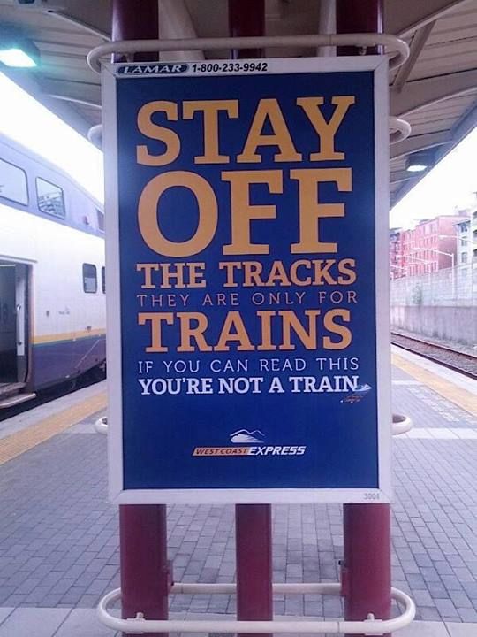 Maandagmorgenhumor: you are not a train