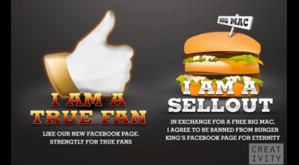 Burger King Noorwegen test loyaliteit van Facebook-likers