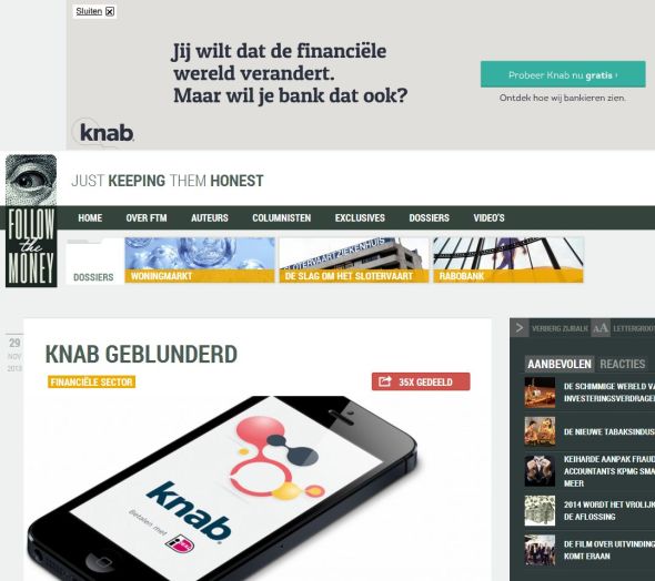 Adverteren boven een artikel waarin je wordt afgekraakt