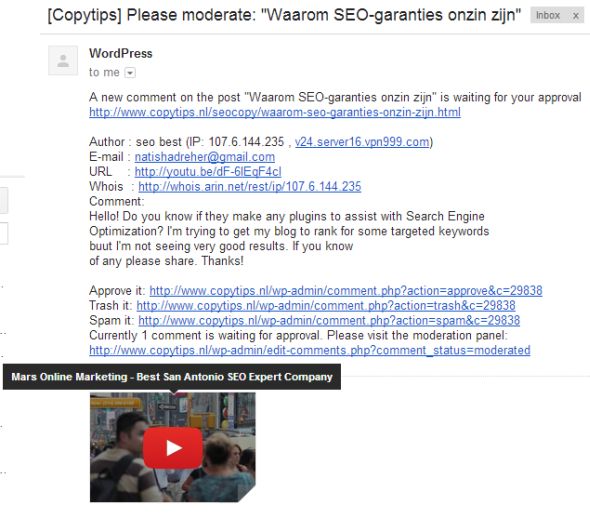 Waarom plaats je spam als SEO-bedrijf?