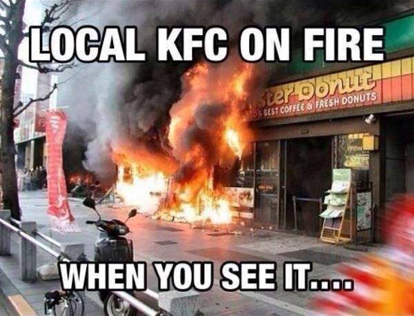 Maandagmorgenhumor: wie heeft KFC in de fik gezet?