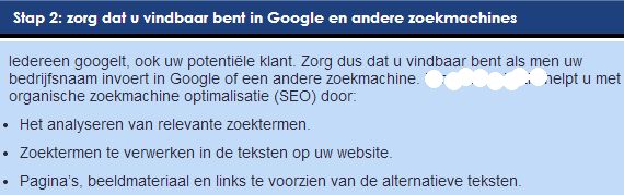 Grappig: deze tekst over SEO-copy is niet geïndexeerd