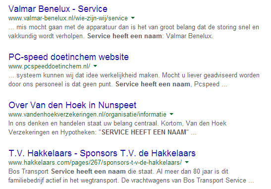 Service heeft een naam (of eigenlijk vele namen)