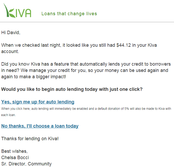 Slimme call-to-actions van Kiva