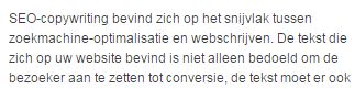 Tja, als je zo SEO-copywriting wilt verkopen...
