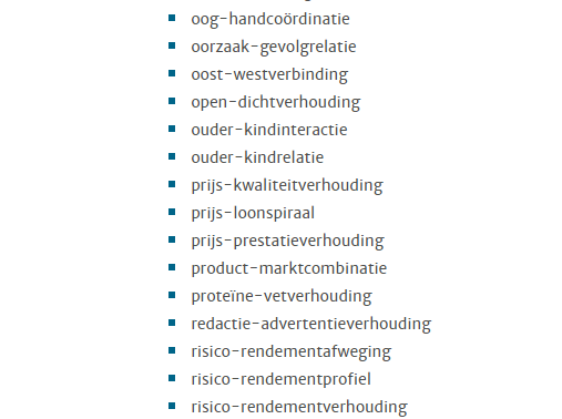 Prijs-kwaliteitverhouding schrijf je dus zo