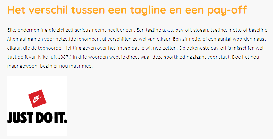 Pay-off, tagline… wat is het nou?